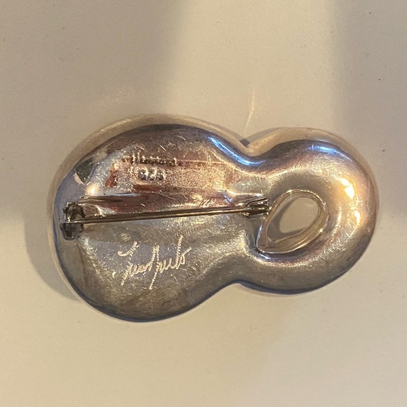 Vintage FREDERIC JEAN DUCLOS 925 Silver Electroform Hollow Brooch - Picture 4 of 9